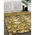 thumbnail image 2 of Ahgly Company Indoor Round Abstract Chrome Gold Yellow Abstract Area Rugs, 3' Round, 2 of 6