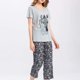 thumbnail image 5 of Tops de pijama para mujer con pantalones capri Conjuntos de pijama Adepaton CJWUS-3768, 5 of 7
