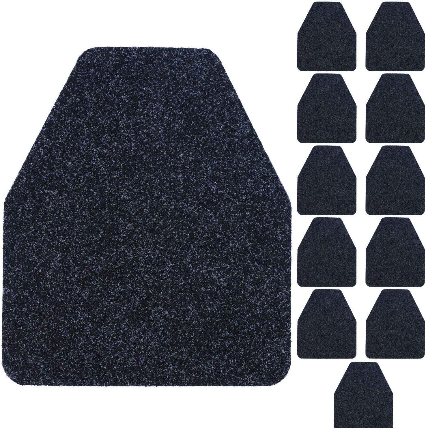 Houseables Urinal Mats, Floor Pads, 17.25” x 20.5”, 12 Pack, Black, Blue, Polypropylene Fibers