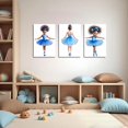 thumbnail image 2 of Hieng 3 Pieces Black Girl Ballet Wall Art Blue Ballerina Canvas Prints African Americans Pictures Ballet Dancer Paintings Afro Girl Poster for Nursery Decor, 2 of 6