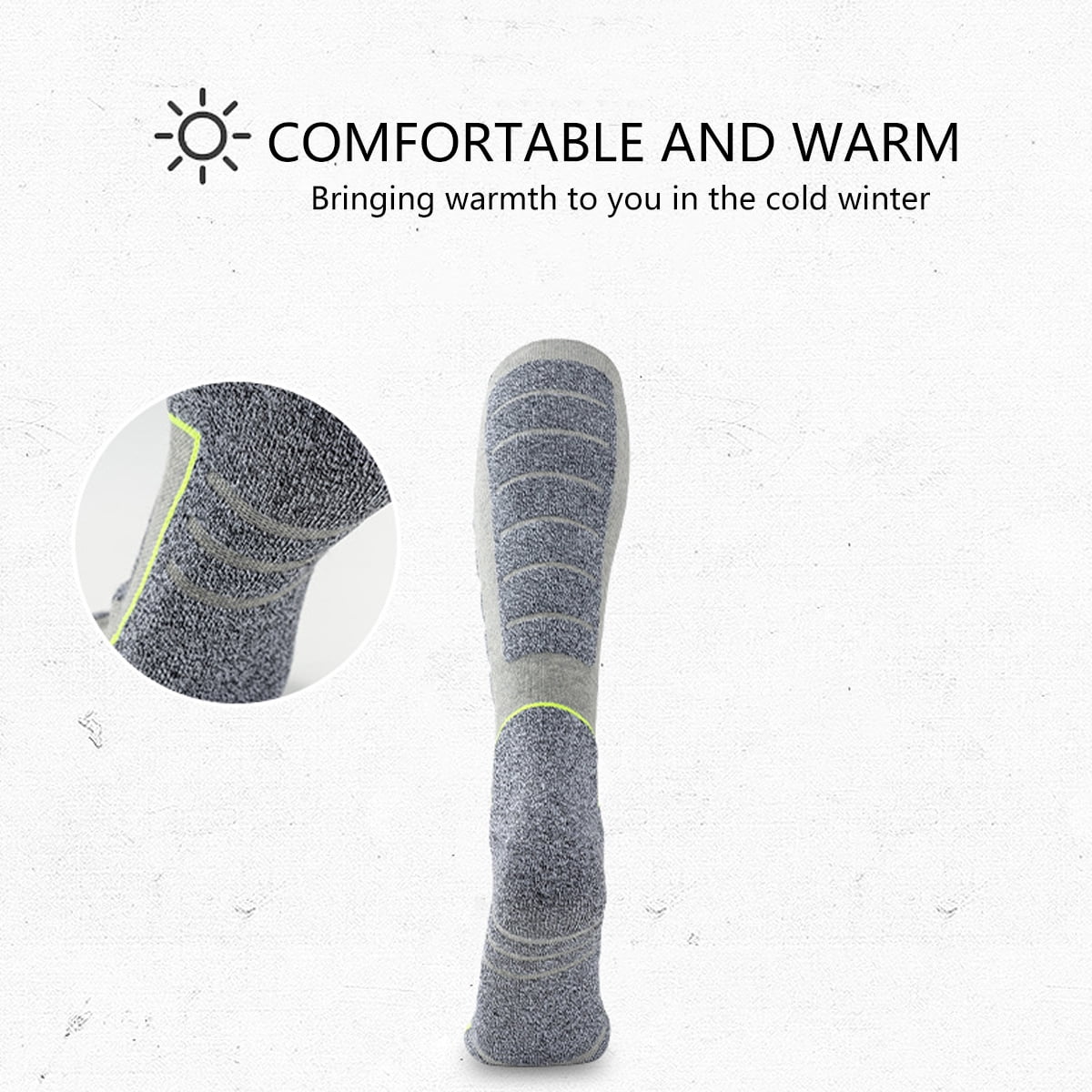 Chaussettes De Ski En Laine Mérinos - Chaussettes Longues Genou Homme Femme - Épaisses, Chaudes Et Antidérapantes
