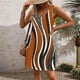 thumbnail image 3 of Faldas Largas de las Mujeres Impresas de Bolsillo sin Mangas con Cuello en V, Vestido Casual sin Posicionamiento, 3 of 5
