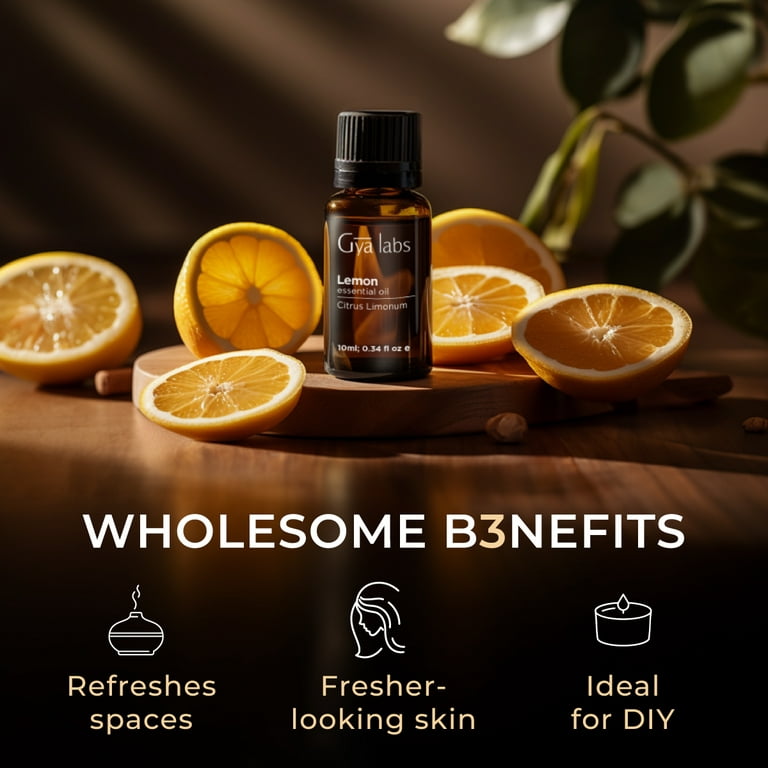 Gya Labs Lemon Essential Oil for Diffuser - Natural Essential Oil Lemon Oil  for Skin - Lemon Essential Oil for Cleaning - Lemon Oil Essential Oil for