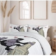 thumbnail image 6 of Ambesonne Animal Duvet Cover Sets, King Monkey Cartoon, 2-Queen, Beige Black and Red, 6 of 7