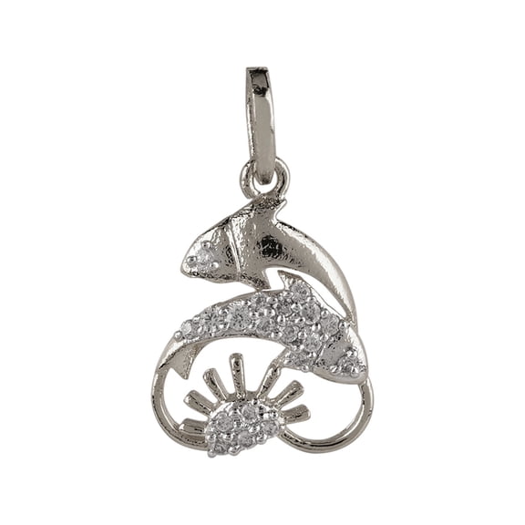 Efulgenz Silver Tone Cubic Zirconia Chunky Donald Duck Pendant Chain Necklace Jewelry for Women