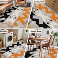 thumbnail image 6 of Abstract Art Washable Area Rugs 4'x6', Blue Black Orange Line Simple Gray Background Low Pile Throw Living Room Rug Non-Slip Sturdy Edge Binding Carpet for Indoor Entryway Bedside Kitchen, 6 of 9