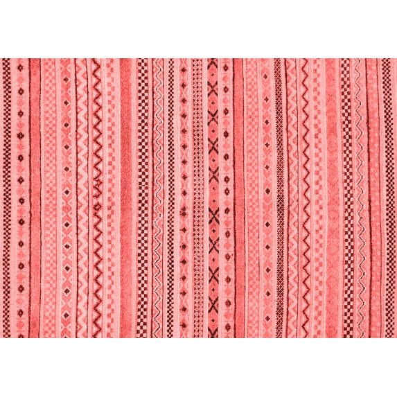 Ahgly Company Indoor Rectangle Abstract Red Modern Area Rugs, 7' x 10'