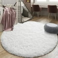 thumbnail image 2 of Junovo Luxury Round Fluffy Area Rugs for Bedroom Kids Girls Room Nursery,Super Soft Circle Rug,Cute Shaggy Carpet For Living Room,5'x5',Crean White, 2 of 8