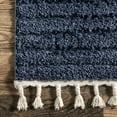 thumbnail image 5 of nuLOOM Risette Geometric Shag Tassel Area Rug, 2' 7" x 8', Blue, 5 of 9