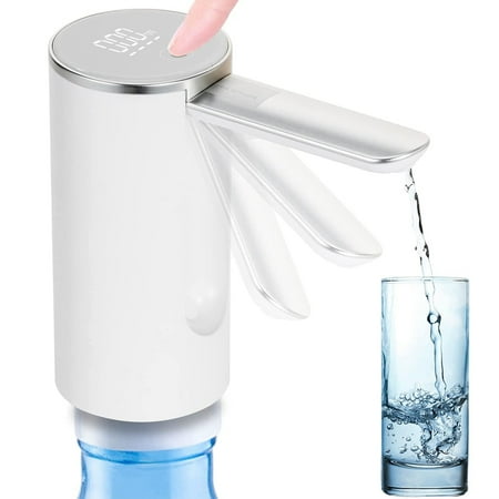 

Universal Water Bottle Pump Dispenser 1-5 Gallon Foldable Automatic Water Bottle Pump Portable Electric Water Pump Type-C USB Charging Noiseless Portable Water Dispense(White)