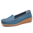 thumbnail image 4 of SuTry Women's Moccasin Loafers Slip On Wedge Heel Lightweight Comfortable PU Leather Casual Walking Shoes(39), 4 of 8