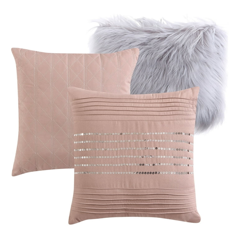 Fluffy rose cheap gold pillow