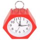 thumbnail image 5 of Reloj despertador silencioso con pilas, caja de metal decorativa, reloj pequeño de escritorio para mesita de noche, color rojo, 5 of 5
