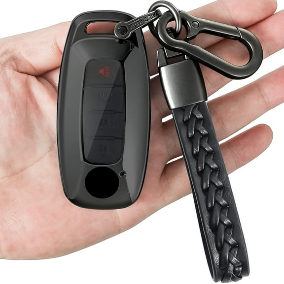 for Nissan Key fob Cover with Leather Keychain,TPU Key case,Compatible with 2023 2024 Pathfinder Rogue ect,New Remote Smart Key,Transparent