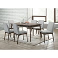 thumbnail image 5 of Simple Relax Grey Fabric Upholstered Dining Chair, Brown(Set of 2), 5 of 5