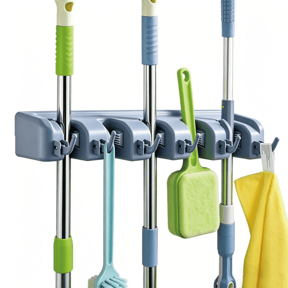 Ricihene Broom Holder Wall Mount, Plastic, 3.35", 11 Count