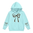 thumbnail image 3 of Leey-World Toddler Girls Sweatshirt Girl's Bow Cheetah Leopard Hoodies Long Sleeve Pullover Tops Preppy Cute Sweatshirts Hoodies(Blue,8-9 Years), 3 of 8
