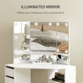 thumbnail image 4 of HOMCOM Makeup Vanity Desk with 3 Mirrors, Lighted Dressing Table, White, 4 of 10