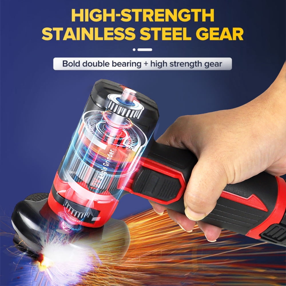 NEWONE Cordless Angle Grinder Kit 12V 19500rpm with 2pcs 1500mAh Battery and 5 Cutting Discs 3 inch Mini Angle Grinder for Cutting Grinding Polishing