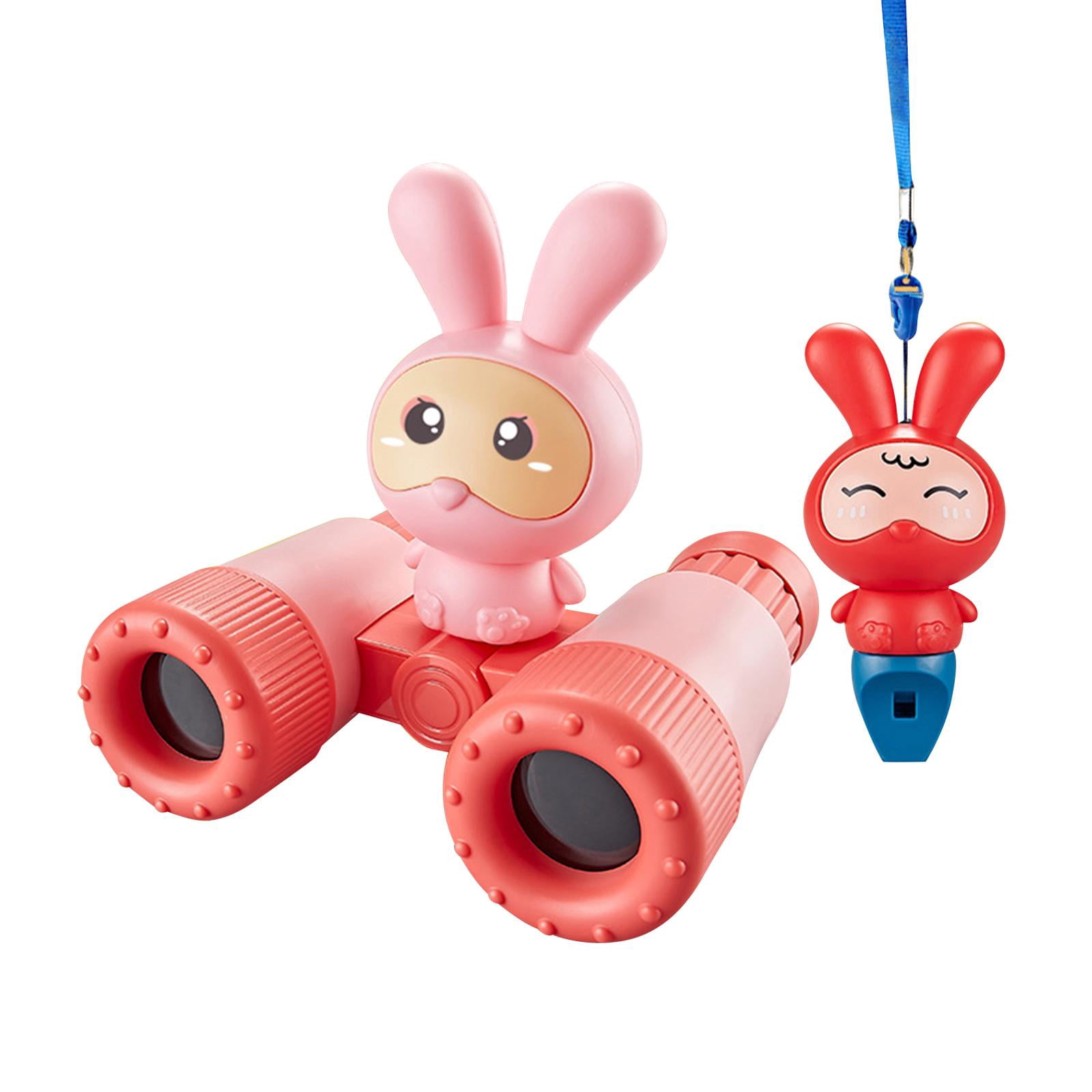 Binoculars Toy Adjustable Focus Cartoon for Boys And Girls Sightseeing Outdoor Red
