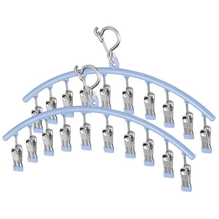 

Windproof Clothes Drying Clip | 2pcs Clothes Hanger With 10 Clips | Stainless Steel Sock Hangers Windproof Clip And Drip Hanger For Drying Socks Bras Towel Underwear Baby Clothes