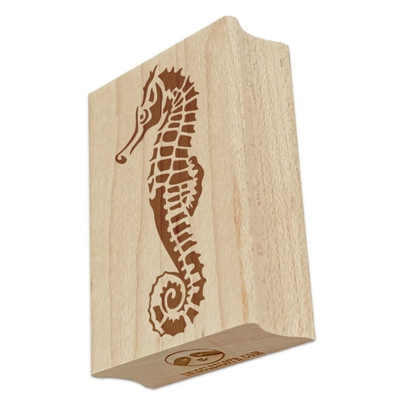 Thorny Seahorse Rectangle Rubber Stamp Stamping Scrapbooking Crafting - Small 1.7in