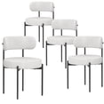 thumbnail image 3 of Xukmct 4 Pack Modern Armless Side Chair with Metal Legs, Velvet Upholstered Seat Dining Chair for Living Room, Restaurant, Beige, 3 of 9