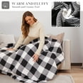 thumbnail image 2 of GONUES Heated Throw Blanket 50"x 60" Soft Plaid Flannel Electric Blanket with 4 Heating Levels & 3 Hours Auto Shut off, Machine Washable for Sofa & Office - Black & White, 2 of 7