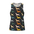 thumbnail image 4 of Easygdp Plaid Dachshund Men's Tank Top, Sleeveless Muscle T Shirts, Breathable, Quick-Dry, Loose for Gym, Running, Fitness - Medium, 4 of 9