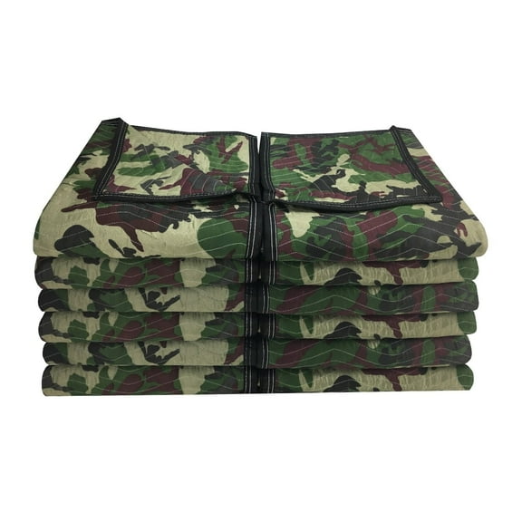 UBMOVE Polyester Moving Blanket, 72" x 80", Camouflage, 12 Pack
