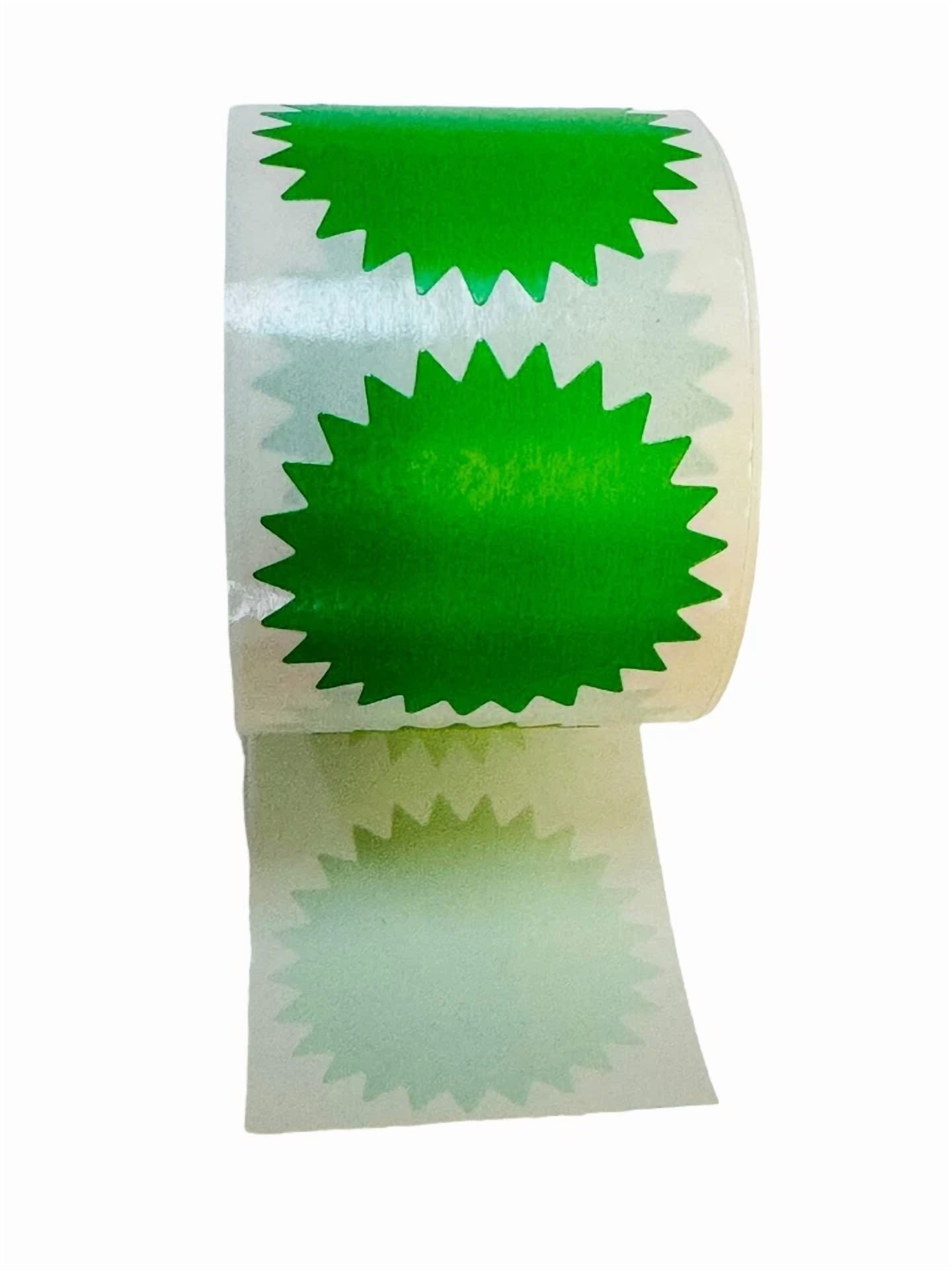BUTTERFLY- 2” Starburst Thermal Direct Green Colored Labels Stickers One Roll Of 500