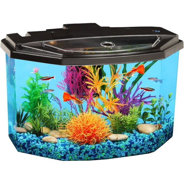 Hawkeye 3Gallon SemiHex Aquarium with LED Lighting and Power Filter