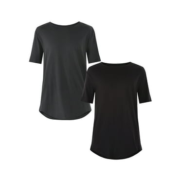 No Boundaries Men's & Big Men's Longline Curved Hem Elongated Tee Shirt, 2-Pack, Sizes XS-5XL