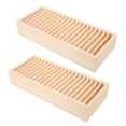 thumbnail image 6 of WEUVEB Lytement 2-Pack Beige Wooden Card Holder Organizer for Home and Office Desk Storage, 6 of 8