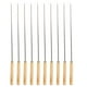 thumbnail image 1 of BRIGHTFUFU 10pcs Steel de acero inoxidable Pinchos de kabob BBQ Barbacoa pincho con mango de madera, 1 of 1