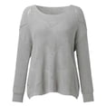 thumbnail image 5 of Sweaters for Women 2025 Fall Winter Long Sleeve Crewneck Hollow Out Knit Sweater Jumper Top Womens Pullover Sweaters, 5 of 6