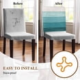 thumbnail image 5 of Rustic Stripes Chair Covers Set of 6 Aqua Gradient Farmhouse Wood Grain Chair Back Covers Stretch Removable Washable Slipcovers Protector for Dining Room Kitchen Party Decor, 5 of 5
