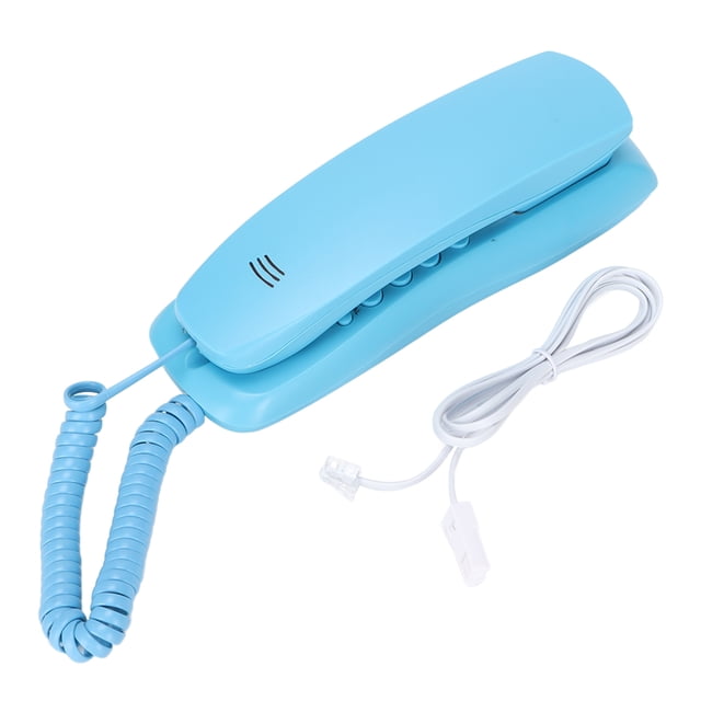 Teléfono de oficina Teléfono fijo colgado con función de silencio Función de rellamada Tono de llamada musical Compatible con marcación P/T Azul