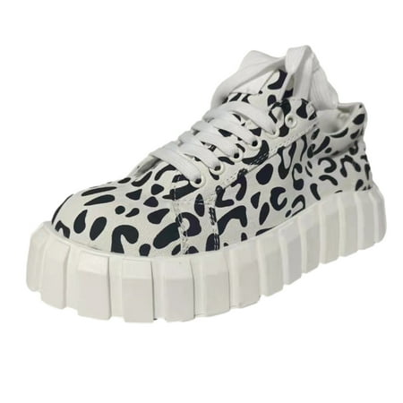 

AnuirheiH Women Shoes Leopard Zebra-Pattern Flat Heel Comfortable Laceing Casual Shoes 4$ off 2nd item