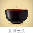 thumbnail image 6 of Ramen Bowl, Japanese Bowls, Noodle Bowls, Large Soup Bowl, Ceramic, Large Capacity, For Ramen, Pho, Udon, Soba, Microwave and Dishwasher Safe, 34 oz, Set of 4 (Black/Red), 6 of 6