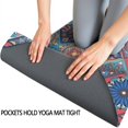 thumbnail image 3 of Red Floral Square Pattern Hot Yoga Mat Towel Non Slip for Hot Yoga - Quick-Drying Yoga Mat Cover with 4 Corner Pockets with Travel Bag - Hot Yoga Towel Non Slip Grip Moisture Wicking Sweat 70"x26", 3 of 6