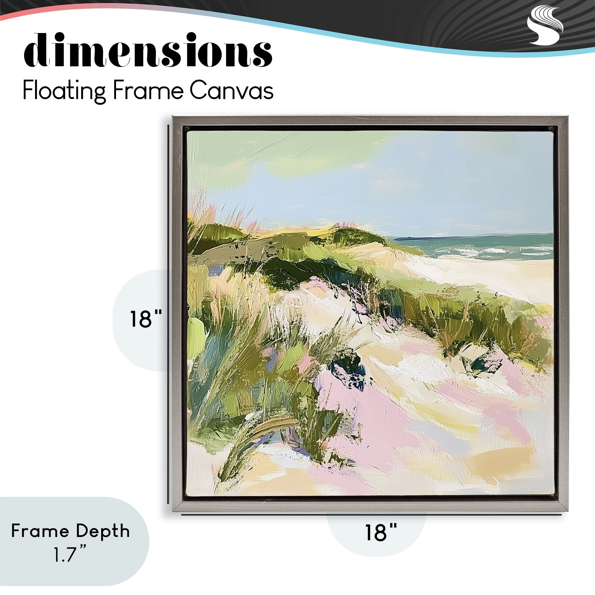 Stupell Industries Pastel Coastal Dunes at Sunrise Gray Framed Floater Canvas Wall Art, design by Heidi Kuntz