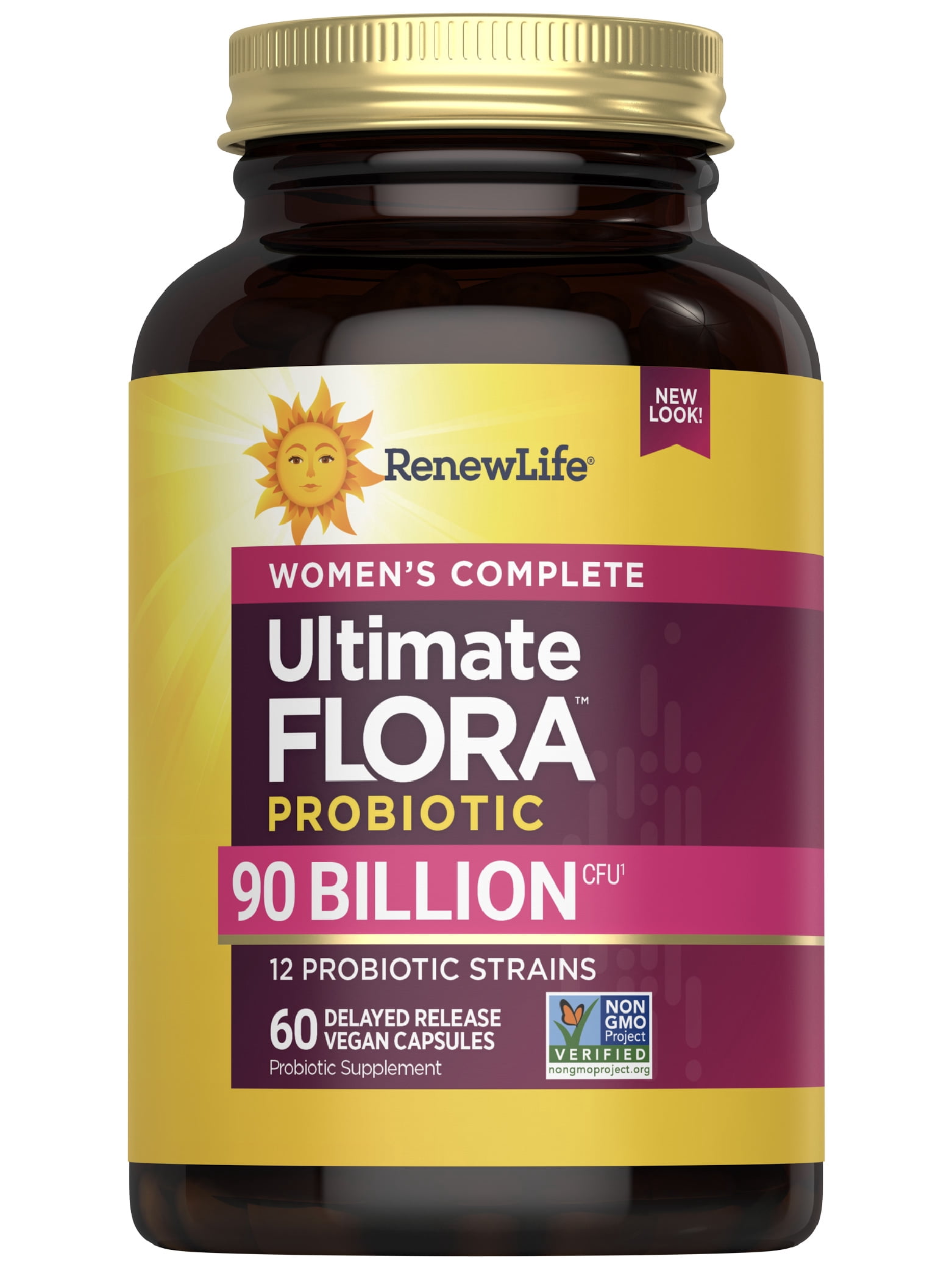 Ultimate Flora Women's Probiotic Capsules | 90 Billion CFU | 60 Count | by Renew Life