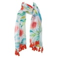 thumbnail image 3 of Heartfelt Ladies/Women's Lightweight Floral Print Fashion Scarves, Long Soft Sheer Wrap Neck Scarf Accessory Watercolor Design Orange Blossom, 3 of 4