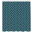 thumbnail image 3 of Abstract Shower Curtain, Brush Stroked Xo Lettering on Dashed Rain Effect Background, Fabric Bathroom Set with Hooks, 69W X 75L Inches Long, Petrol Blue Dark Teal and Rose, by Ambesonne, 3 of 3
