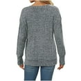 thumbnail image 4 of Idoravan Lightweight Sweaters for Women 2024 Spring Women's Winter Casual Solid Color V-neck Long-sleeved Knitted Loose Sweater Top Gray XXL, 4 of 7