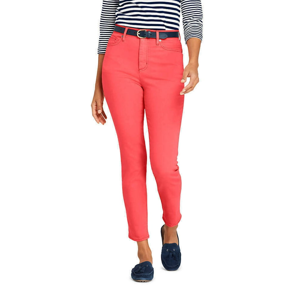 Lands' End - Lands' End High Rise Slim Straight Leg Ankle Jeans Color Coral Bliss 8 NEW 508012 