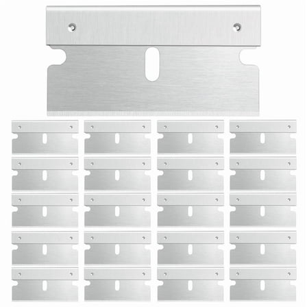 20 Pcs Industrial Single Edge Razor Blades 100% Carbon Steel Replacement Blades for Scrapers Box Cutters Glass and Paint Removal with Safe Straight Edge