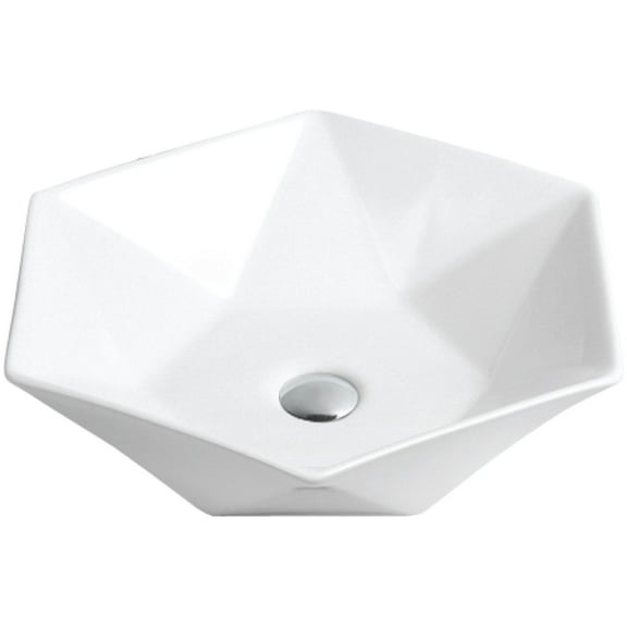 Karran Usa Vc-601 Valera 18-3/4" Hexagonal Vitreous China Vessel Bathroom Sink - White