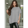 thumbnail image 6 of Women'S Loose Dropped Shoulder Short Sleeve Pullover Sweater Light Gray M, 6 of 9
